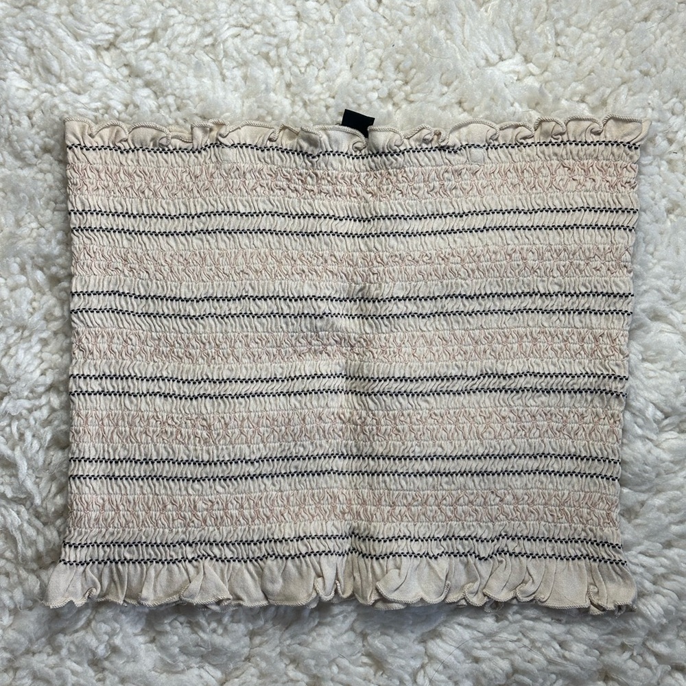 American Eagle Outfitters Cream Ruffled Top